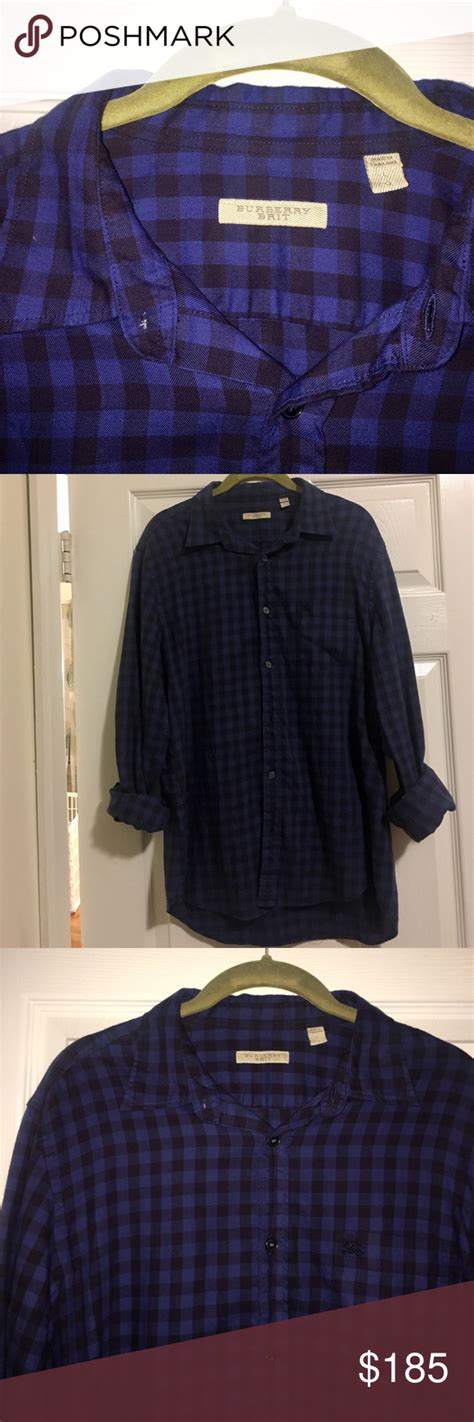 my burberry blue|blue burberry button up.